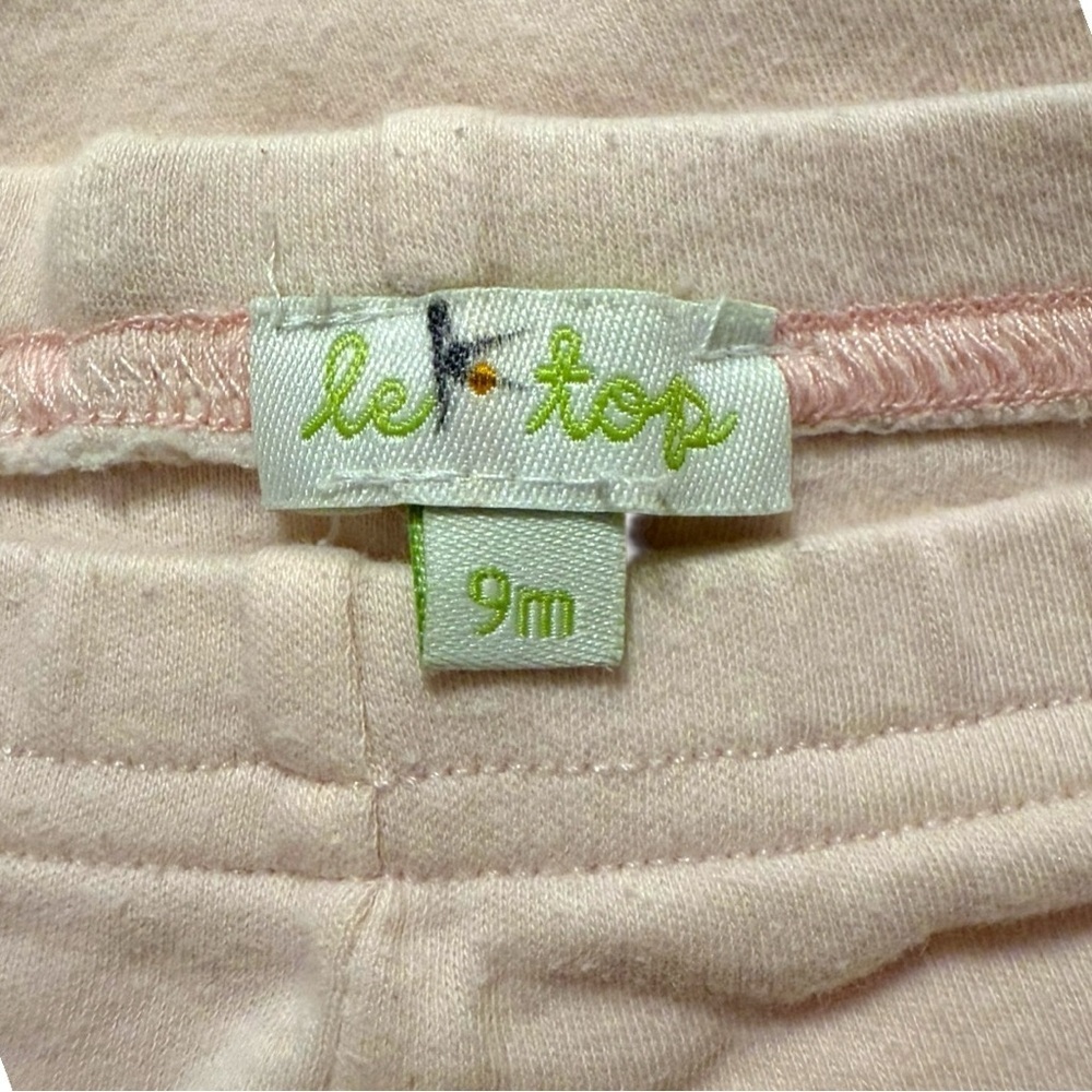 Vintage Le Top Baby Girl Giraffe Outfit 9M Pink Stripe Dress & Leggings - Picture 8 of 11